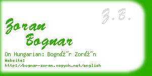 zoran bognar business card